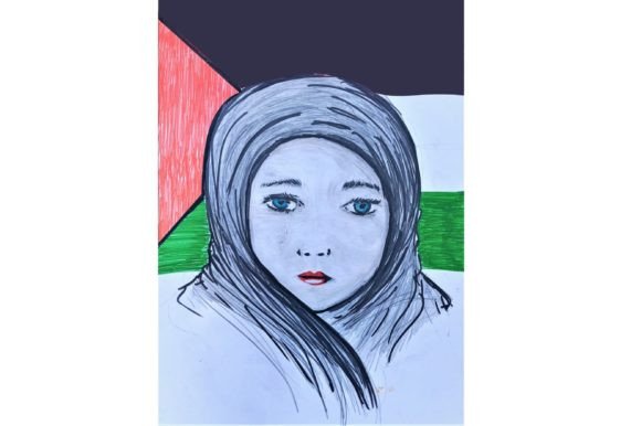 Download Palestine Muslim Girl Face Illustration - Girl Collection